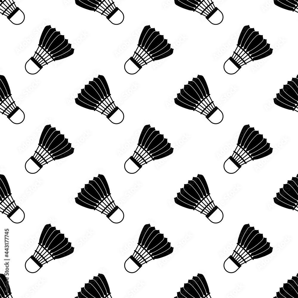 Shuttlecock Icon Seamless Pattern, Shuttlecock For Badminton Sport, Bird Feather Shuttlecock Shuttlecock Icon Seamless Pattern, Shuttlecock For Badminton Sport, Bird Feather Shuttlecock