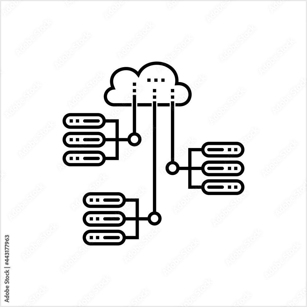 Cloud Network Icon, Cloud Computing Network Concept, On Demand Availability Of Computer System Resources Cloud Network Icon, Cloud Computing Network Concept, On Demand Availability Of Computer System Resources