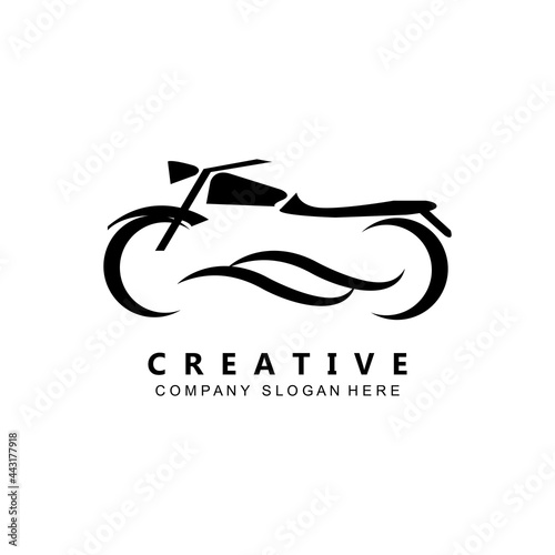two wheeler motorcycle logo vector symbol