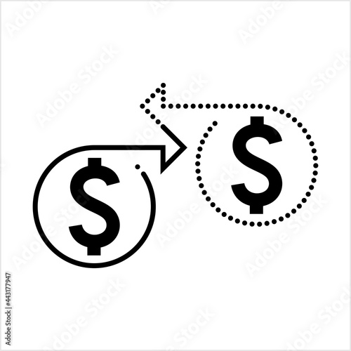 Cash Flow Icon, Money, Currency Flow, Inflow Outflow, Business Economy Activity