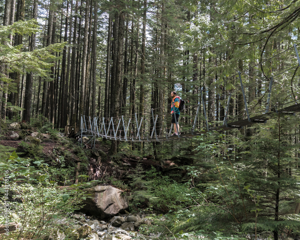 hiker in the bridge