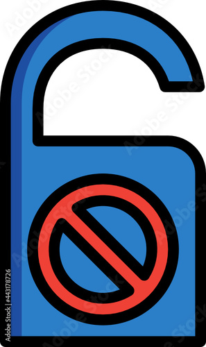 do not disturb color outline icon