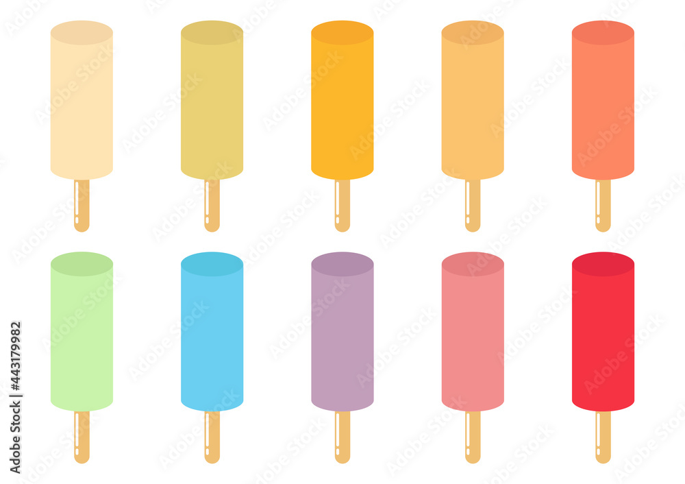 ice cream design collection with various flavors and bright colors and sweet colors, with simple design ice cream design collection with various flavors and bright colors and sweet colors, with simple design