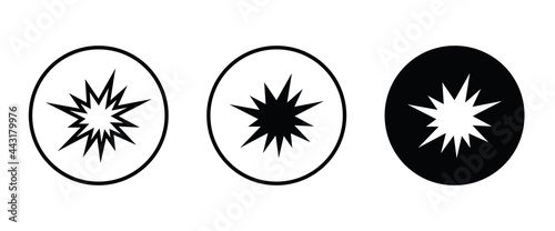 flash, Explosion icon, bursting vector, sign, symbol, logo, illustration, editable stroke, flat design style isolated on white linear pictogram