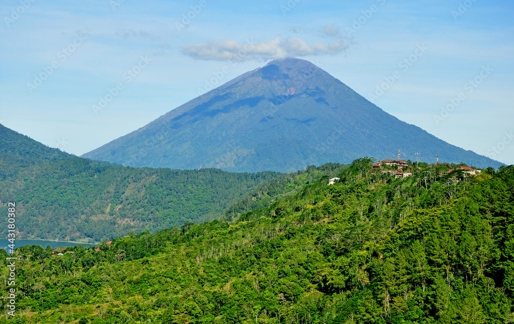 View of mount Agung in Karangasem regency of Bali Indonesia