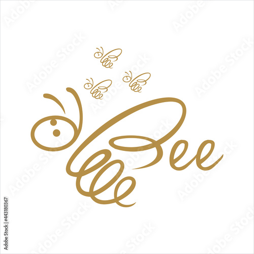 simple creative logo design bee