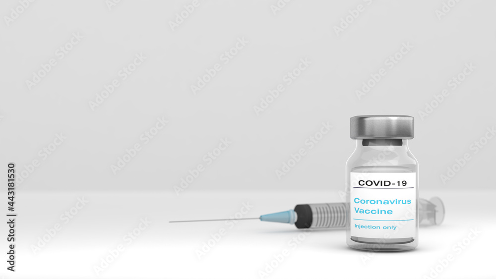 Vaccine bottle and syringe on white background,3D render Vaccine bottle and syringe on white background,3D render