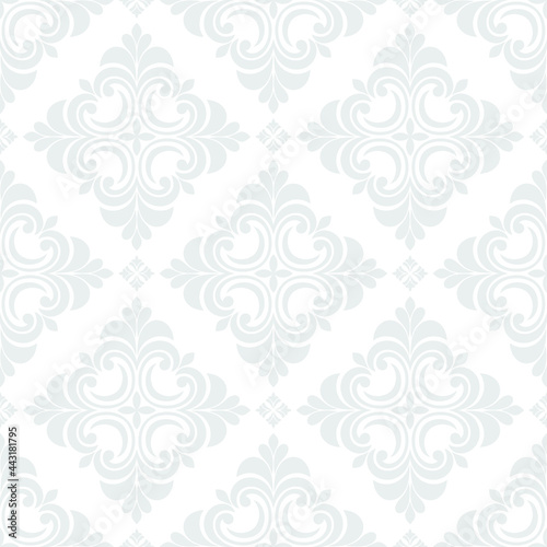 Abstract seamless pattern. with Gray and white floral elements. vector background.