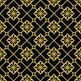Abstract geometric seamless pattern. Gold and white. Vector background.