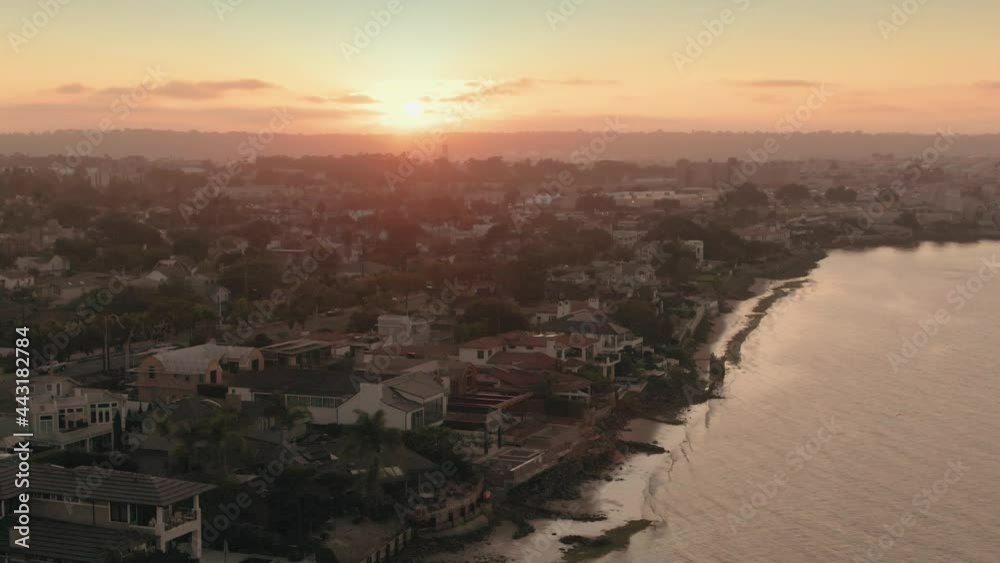 Aerial: Coronado at sunset, San Diego, California, USA Aerial: Coronado at sunset, San Diego, California, USA