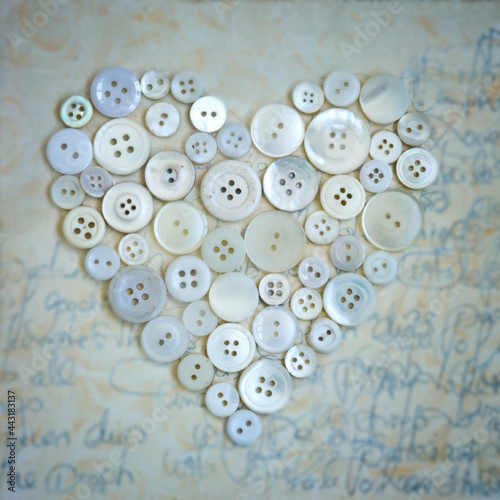 Vintage Style Mother-of-pearl Button Heart