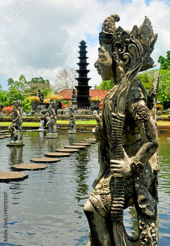 The royal Water Garden of Tirta Gangga in Karangasem regency of Bali Indonesia,with fish pool and water fountain