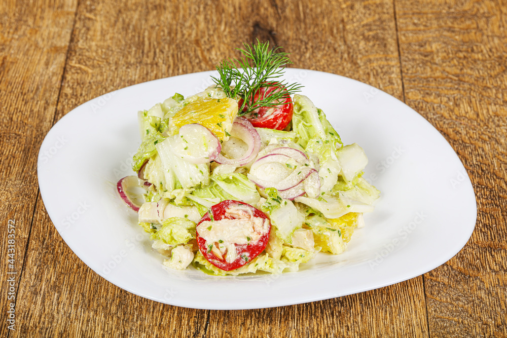 Salad with chicken and orange Salad with chicken and orange