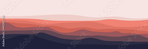 minimalist landscape mountain scenery vector illustration for pattern background, wallpaper, background template, and backdrop design 