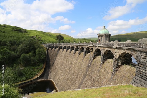 The picturesque Craig Goch dam wall in the Elan Valley, Powys, Wales, UK. photo