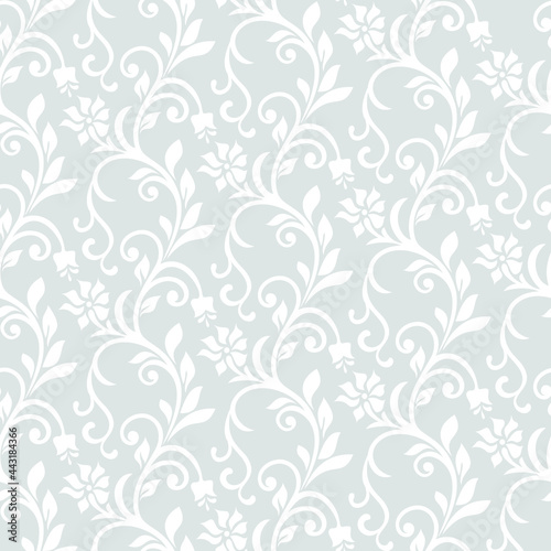 Floral seamless pattern. Gray and white element. Fabric for ornament  wallpaper  packaging  vector background.