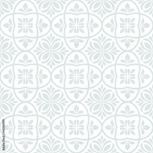 Abstract floral seamless pattern. Gray and white. Modern stylish texture. Vector background.