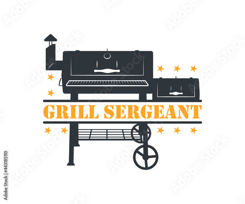 Grill Sergeant, BBQ Quote Design, Grilling Quote Design, Printable vector design for T-shirt, Mug, Glass, Bag, Cap, Apron, Pot Holder, And More.
