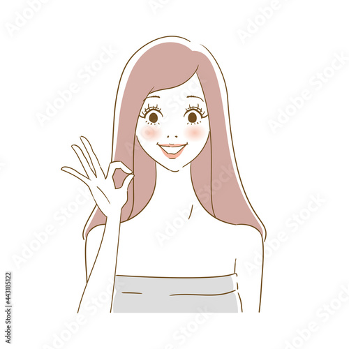 美容広告用表情 綺麗な女性 笑顔