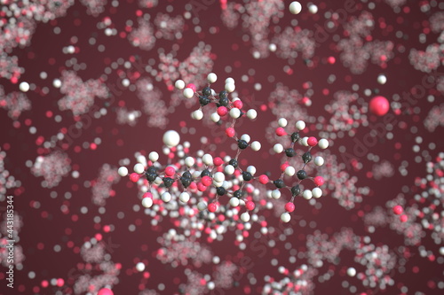 Glycogen molecule made with balls, scientific molecular model. Chemical 3d rendering photo