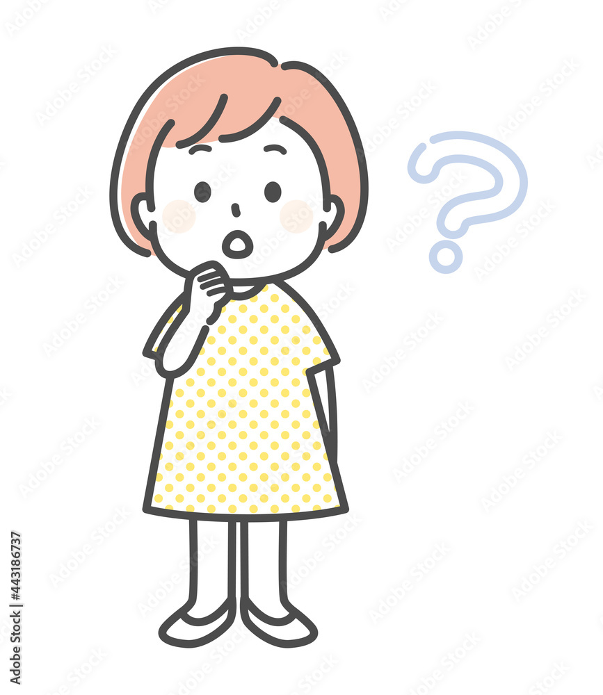 simple illustration of girl with line simple illustration of girl with line