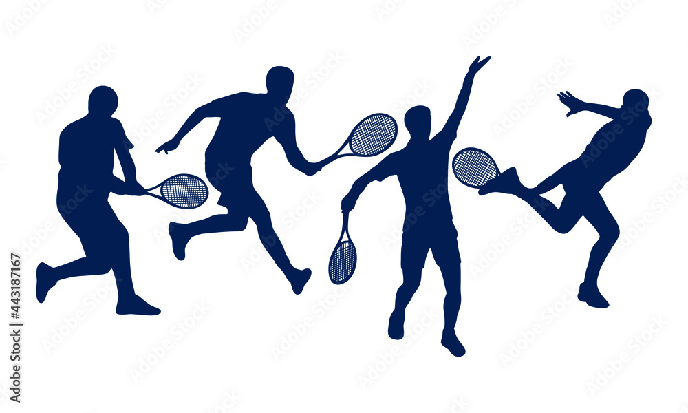 Tennis Players Silhouettes