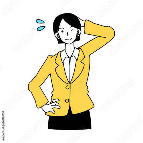 スーツを着た女性のリアクション