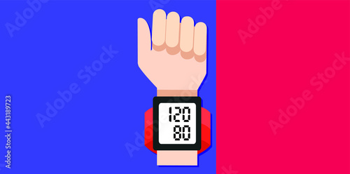 2d illustration blood pressure monitor concept