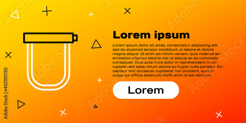 Line Bicycle lock U shaped industrial icon isolated on yellow background. Colorful outline concept. Vector