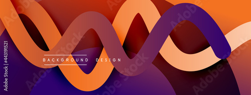 Abstract gradient background with wave line with shadow effect. Geometric composition. 3D shadow effects and fluid gradients