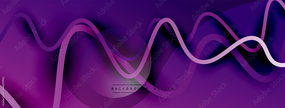 Abstract gradient background with wave line with shadow effect. Geometric composition. 3D shadow effects and fluid gradients Abstract gradient background with wave line with shadow effect. Geometric composition. 3D shadow effects and fluid gradients