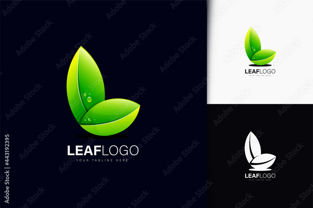 Leaf logo design with gradient Leaf logo design with gradient