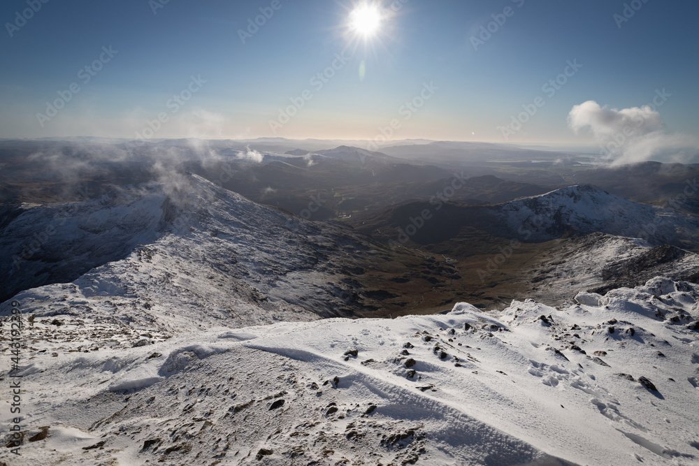 View from the summit Mount Snowdon