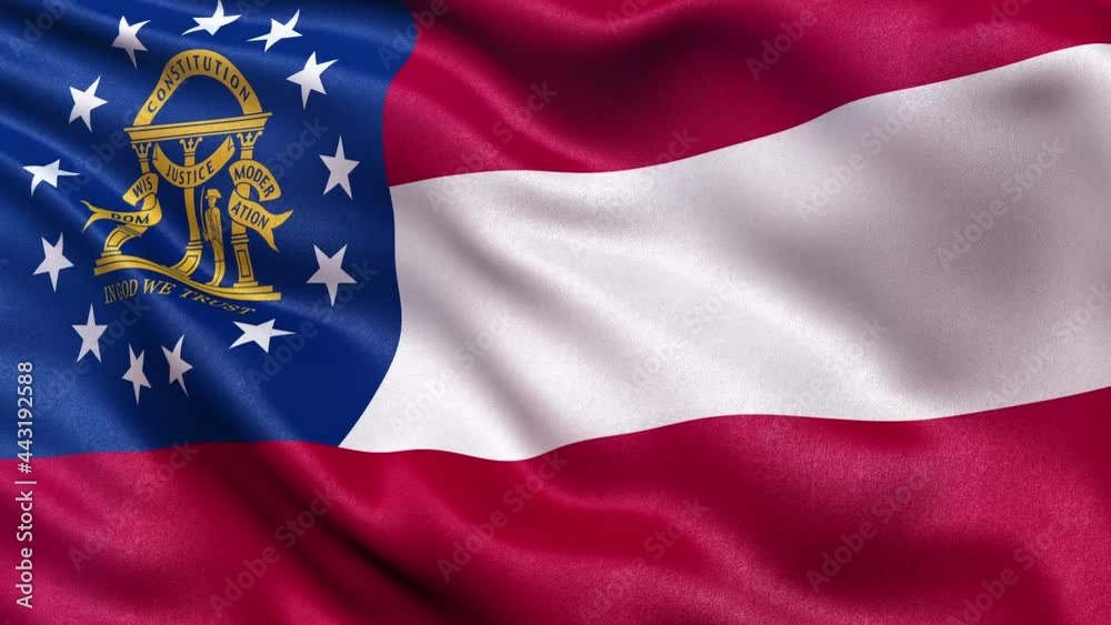 Georgia State Flag Seamless Loop