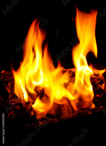 Flame of fire on a black © schankz