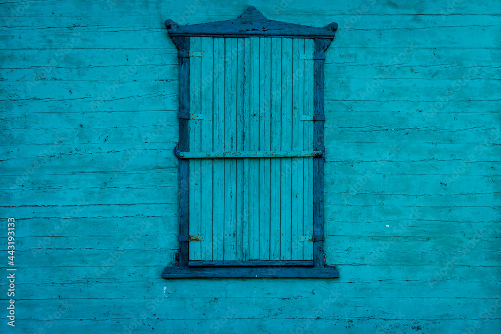 old blue window
