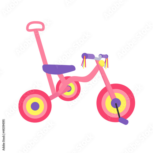 Vector illustration of bicycle, bike, wheel, transportation type. Flat style.