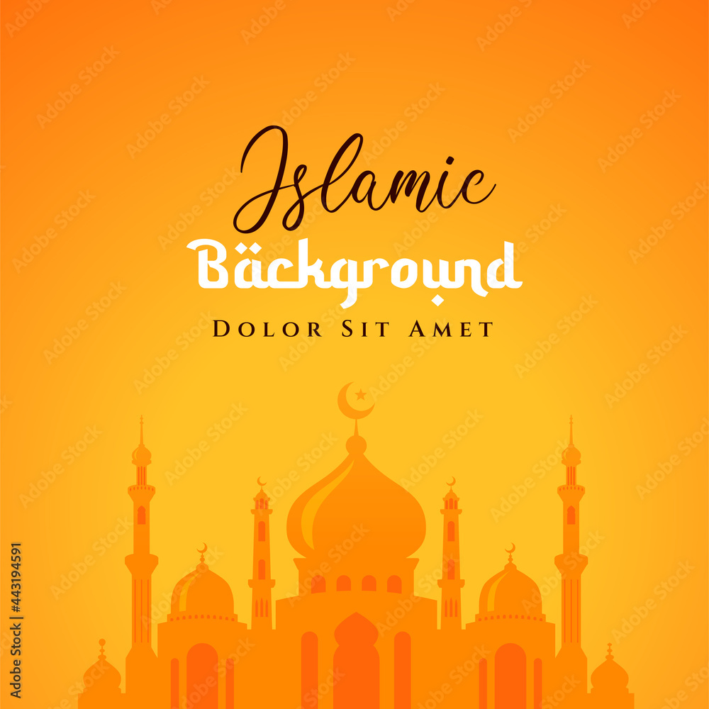 Mosque illustration islamic background design. Can be used for greetings card, backdrop or banner