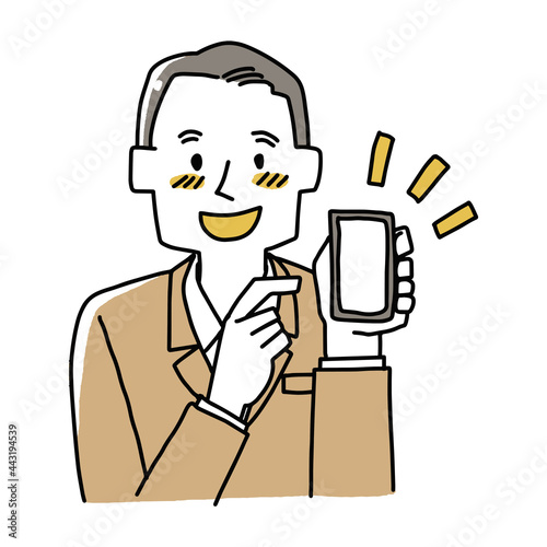 スマートフォンを活用する男性