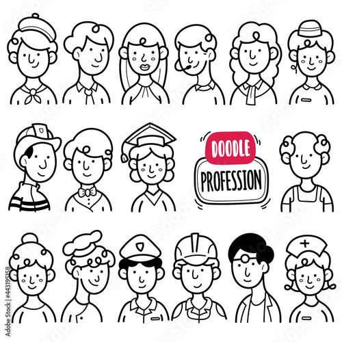 People Professions Doodle Illustration