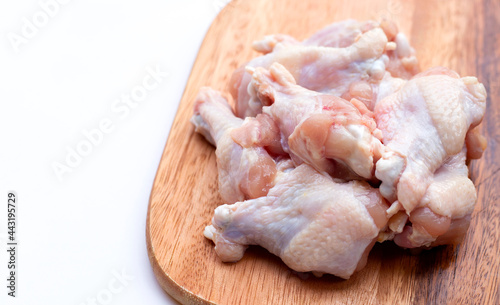 Fresh raw chicken wings (wingstick) on cutting board