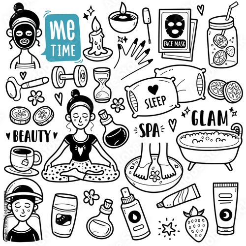 Me Time (Health and Care) Doodle Illustration