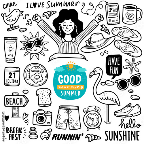Summer Morning Doodle Illustration