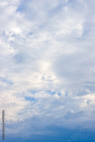 Fototapeta Naklejka Na Ścianę i Meble -  Bright white cloudy sky vertical view