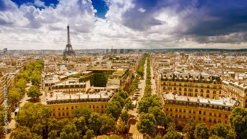 Paris city view with Eiffel Tower in background © jovannig