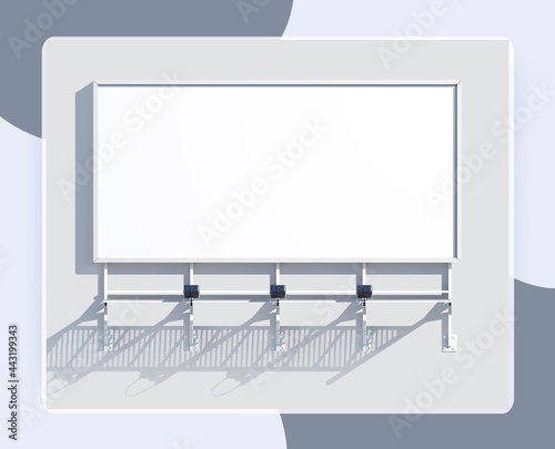 Gallery billboard blank advertising frame isolated on white background vector illustration