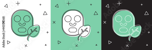 Set Facial cosmetic mask icon isolated Set background. Cosmetology, medicine and health care. Vector
