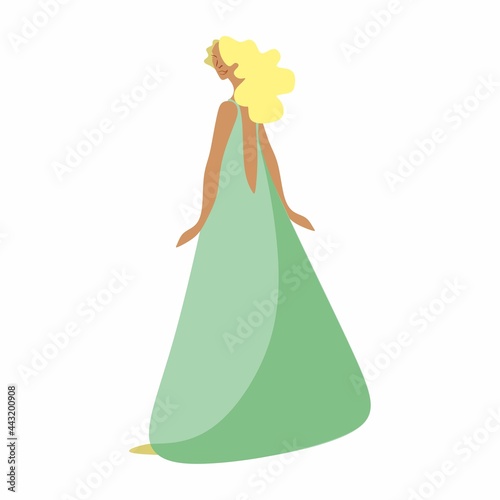 A woman, a nymph in the forest, a girl in a long sundress. Long loose hair. A long silk dress. Paganism, dancing in the forest under the starry sky. Magic in the forest. The youth of girls. 