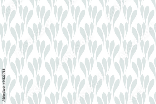 Abstract leaves seamless pattern. Gray and white. Vector background.
