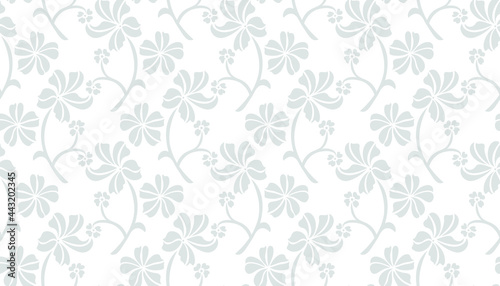 Abstract seamless luxury pattern. with Leaf. Gray and white. Flower ornament. Vector background.